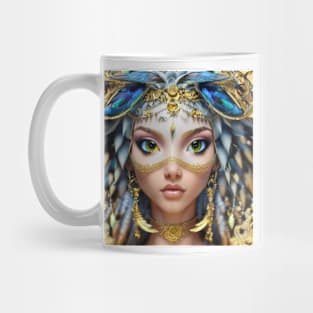 Portrait of Beautiful Owl Goddess Mug